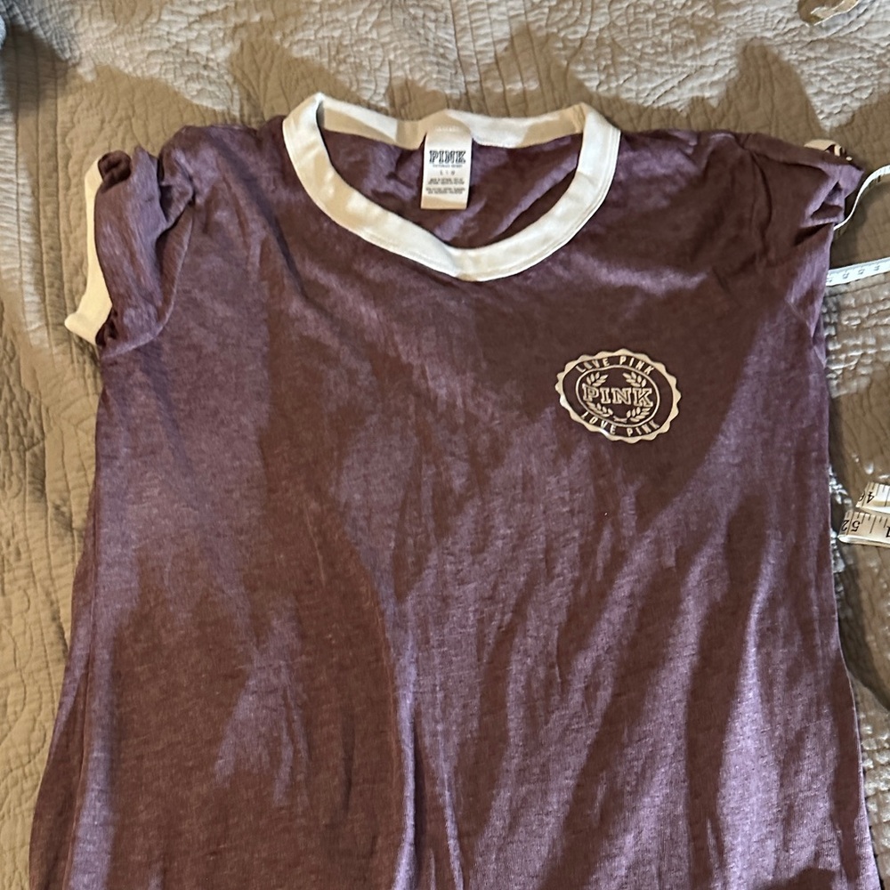 PINK Victoria's Secret Purple Tee with White Accents